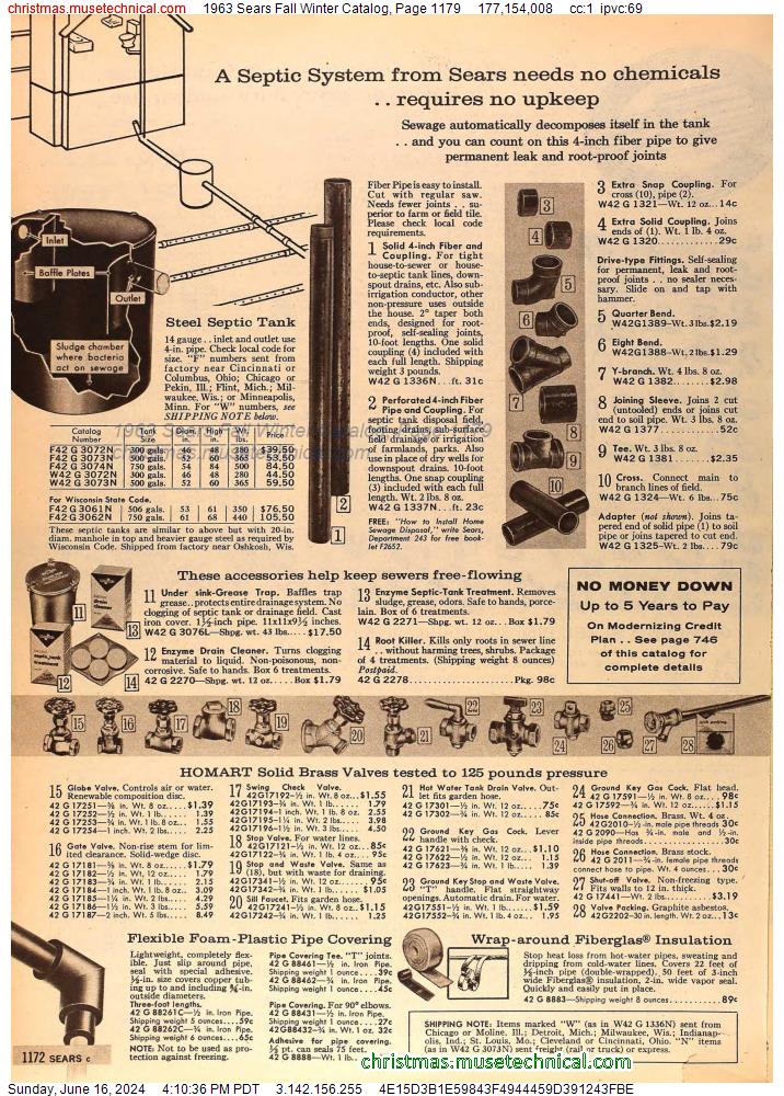 1963 Sears Fall Winter Catalog, Page 1179
