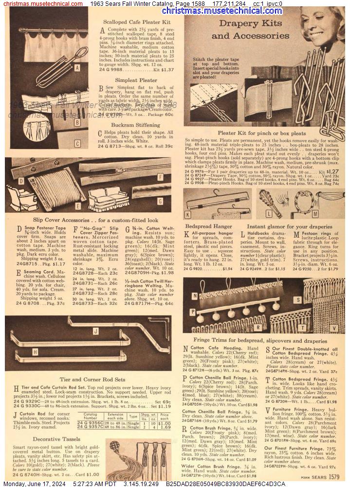 1963 Sears Fall Winter Catalog, Page 1588