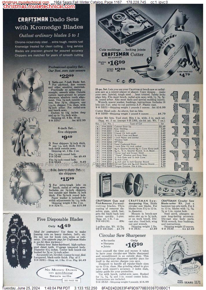 1964 Sears Fall Winter Catalog, Page 1167