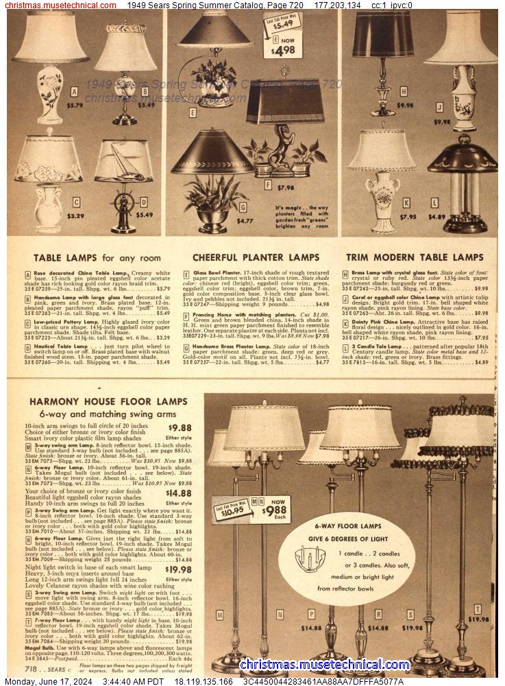 1949 Sears Spring Summer Catalog, Page 720