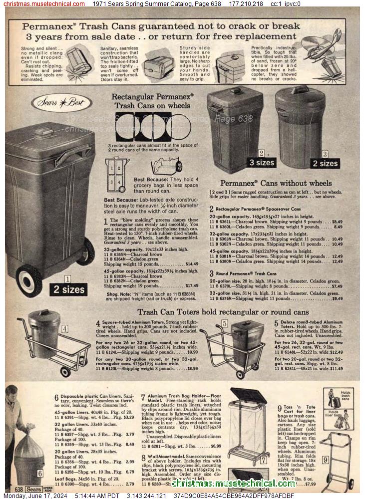 1971 Sears Spring Summer Catalog, Page 638