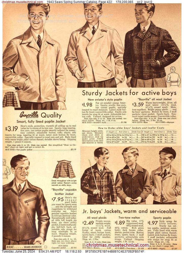 1943 Sears Spring Summer Catalog, Page 422