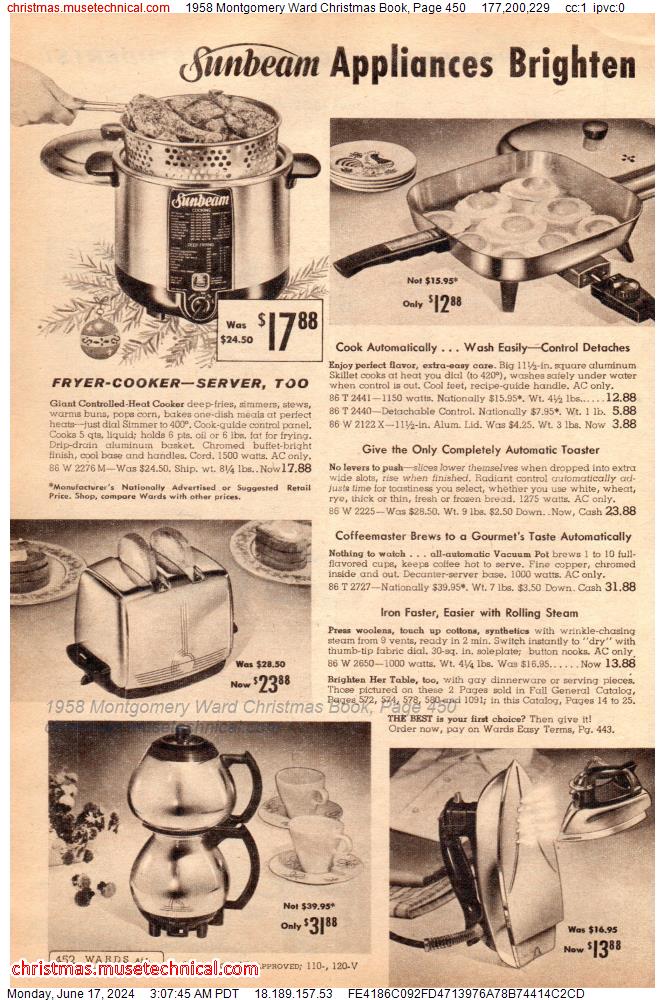 1958 Montgomery Ward Christmas Book, Page 450