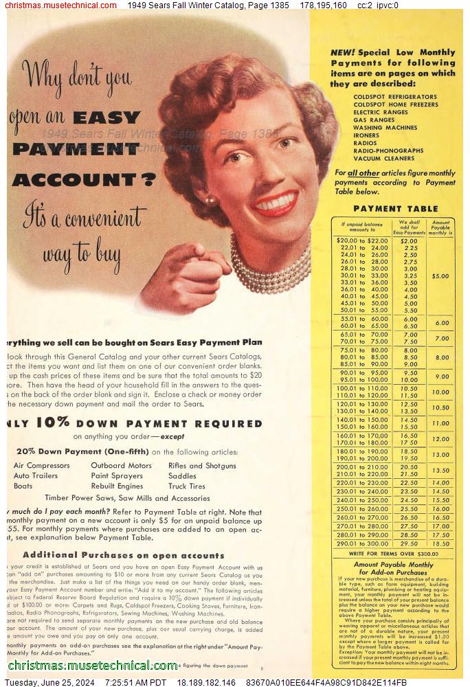 1949 Sears Fall Winter Catalog, Page 1385