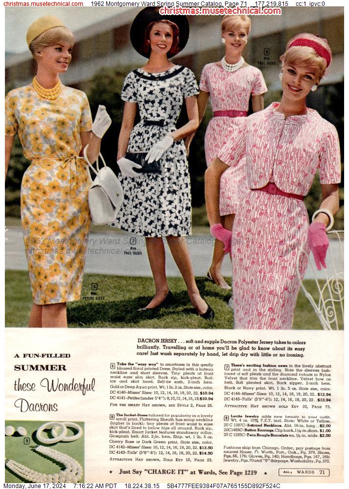1962 Montgomery Ward Spring Summer Catalog, Page 71