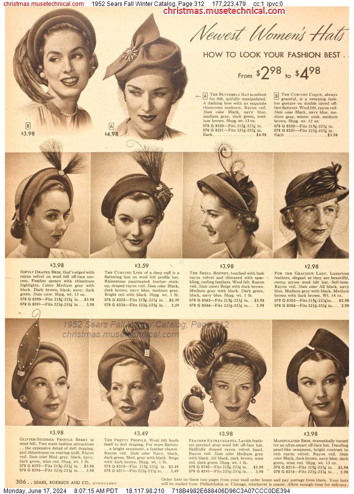 1952 Sears Fall Winter Catalog, Page 312