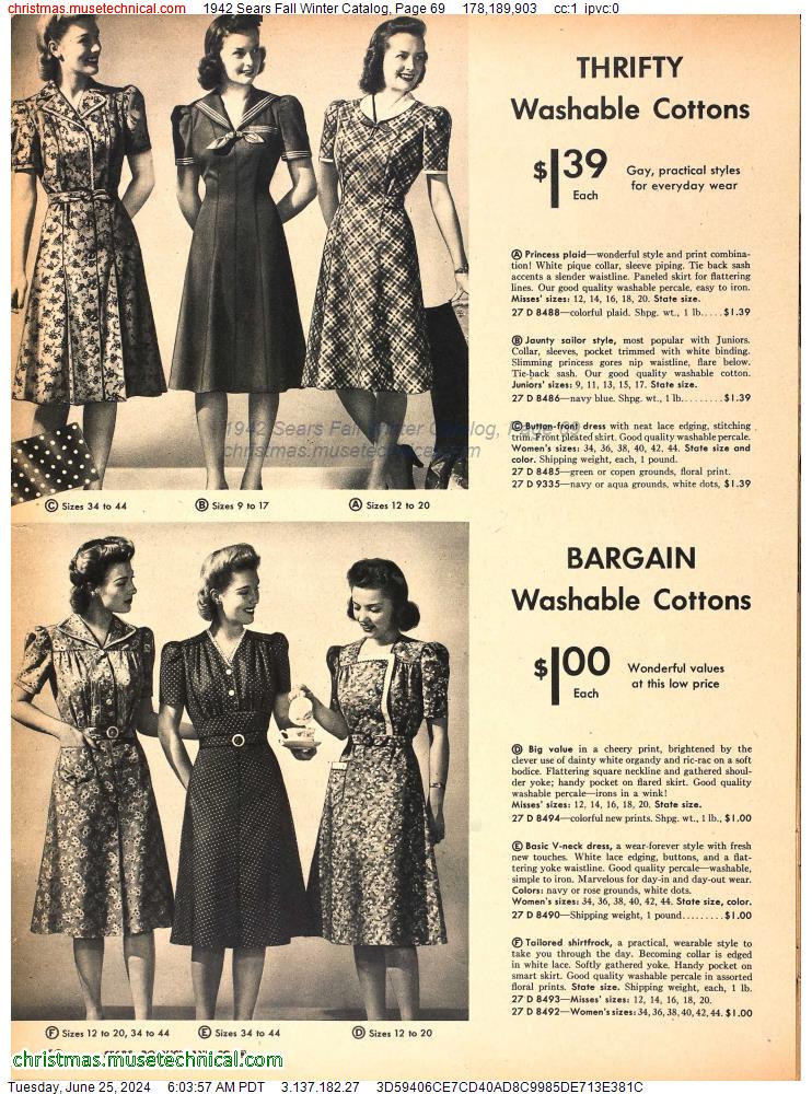 1942 Sears Fall Winter Catalog, Page 69