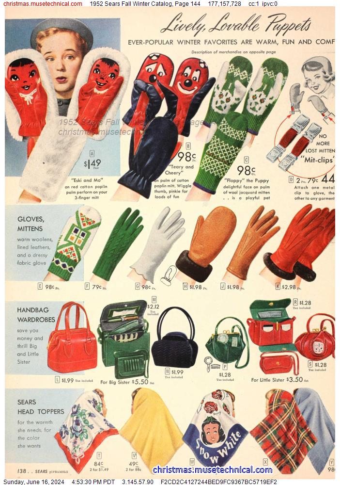 1952 Sears Fall Winter Catalog, Page 144