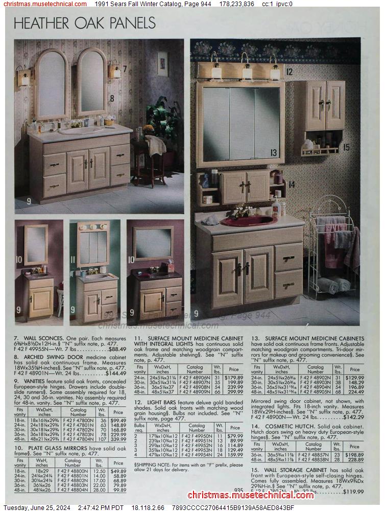 1991 Sears Fall Winter Catalog, Page 944