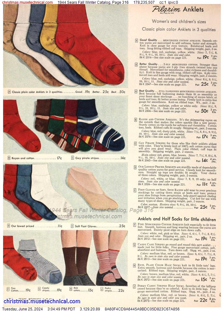 1944 Sears Fall Winter Catalog, Page 316