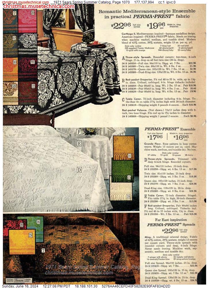 1971 Sears Spring Summer Catalog, Page 1070