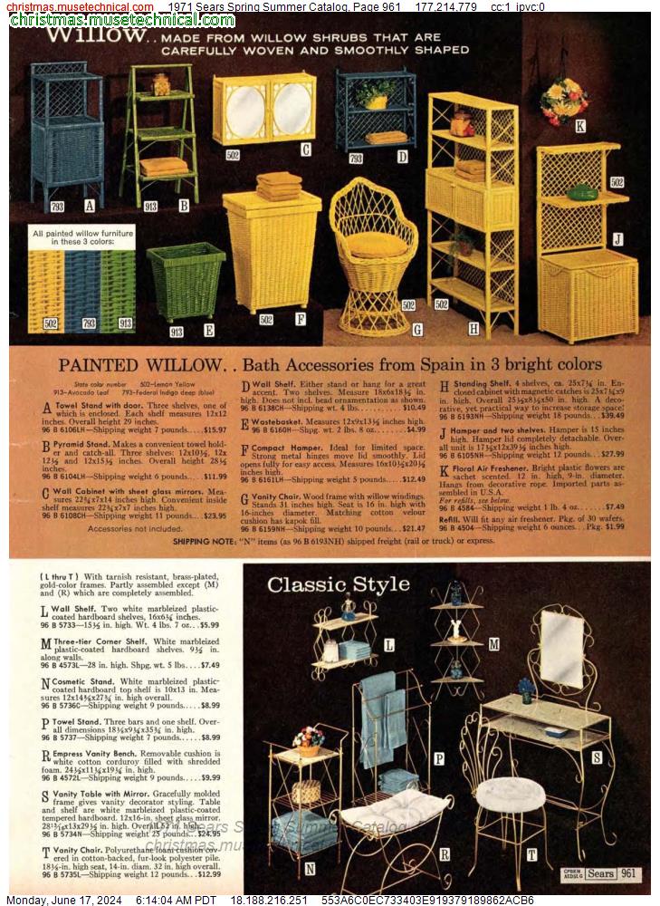 1971 Sears Spring Summer Catalog, Page 961