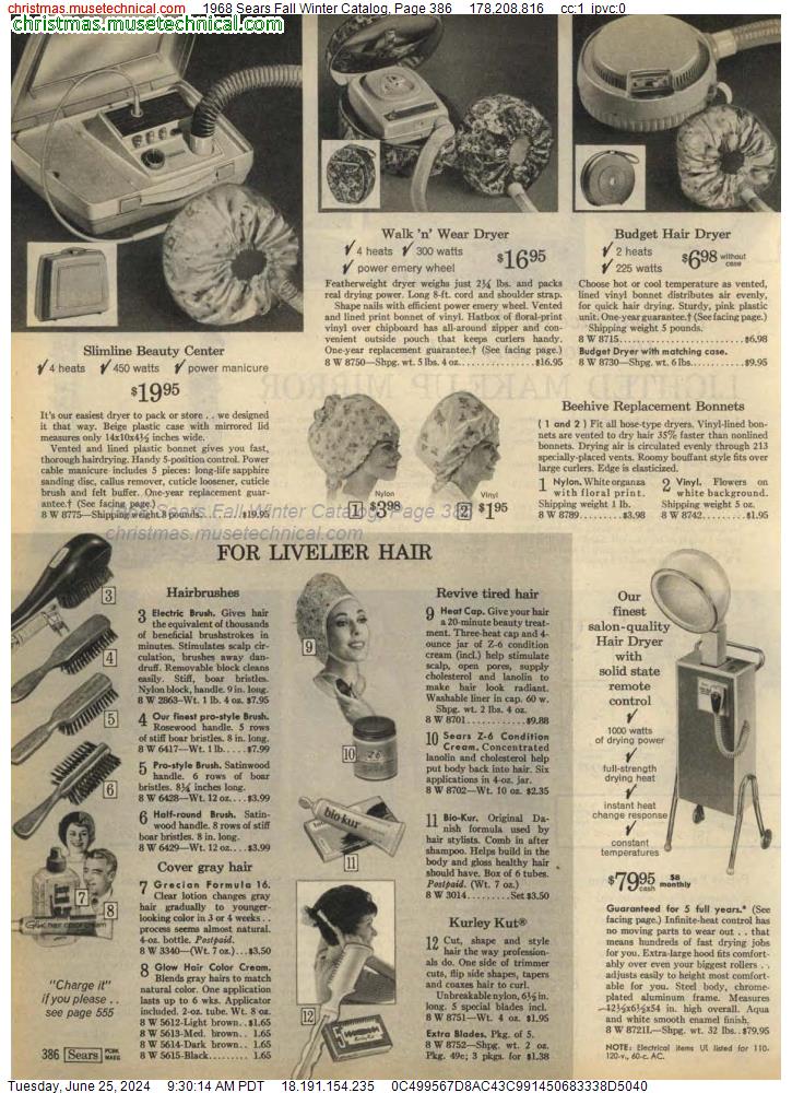 1968 Sears Fall Winter Catalog, Page 386