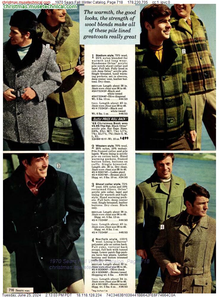 1970 Sears Fall Winter Catalog, Page 718