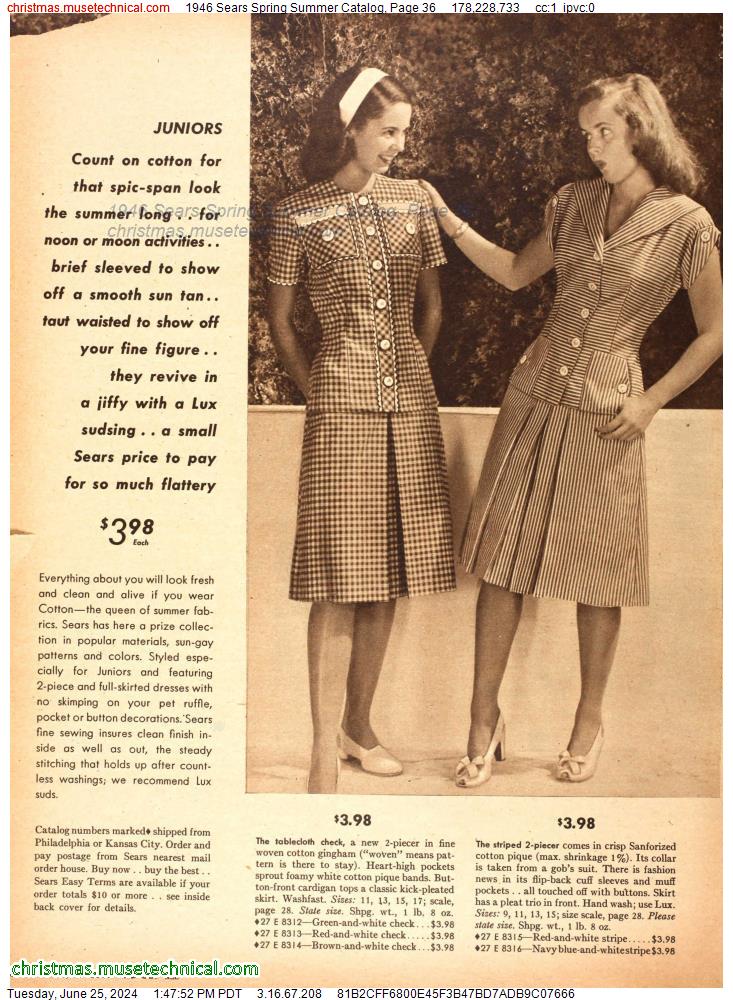 1946 Sears Spring Summer Catalog, Page 36