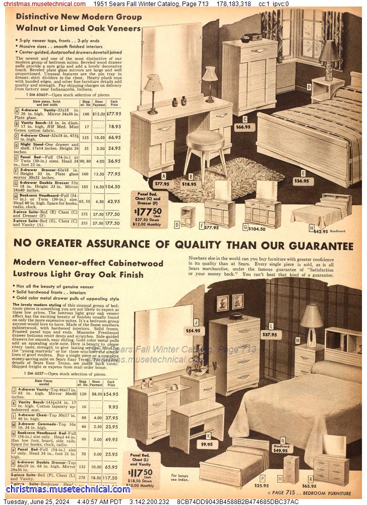 1951 Sears Fall Winter Catalog, Page 713