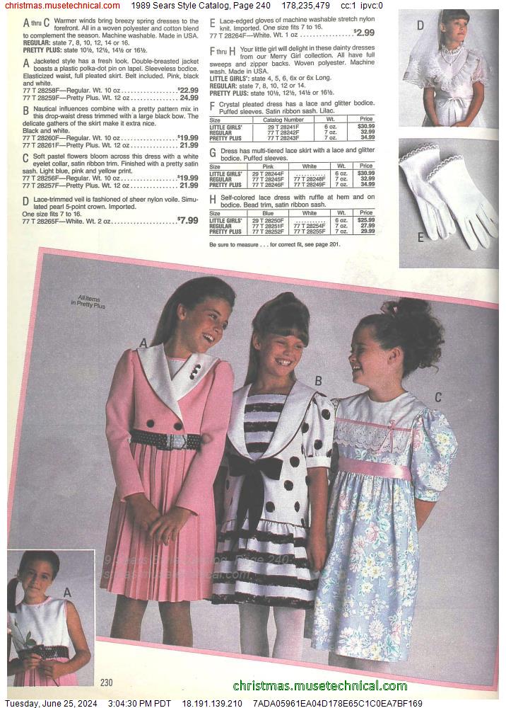 1989 Sears Style Catalog, Page 240
