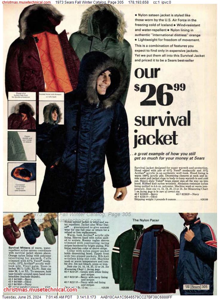 1973 Sears Fall Winter Catalog, Page 305