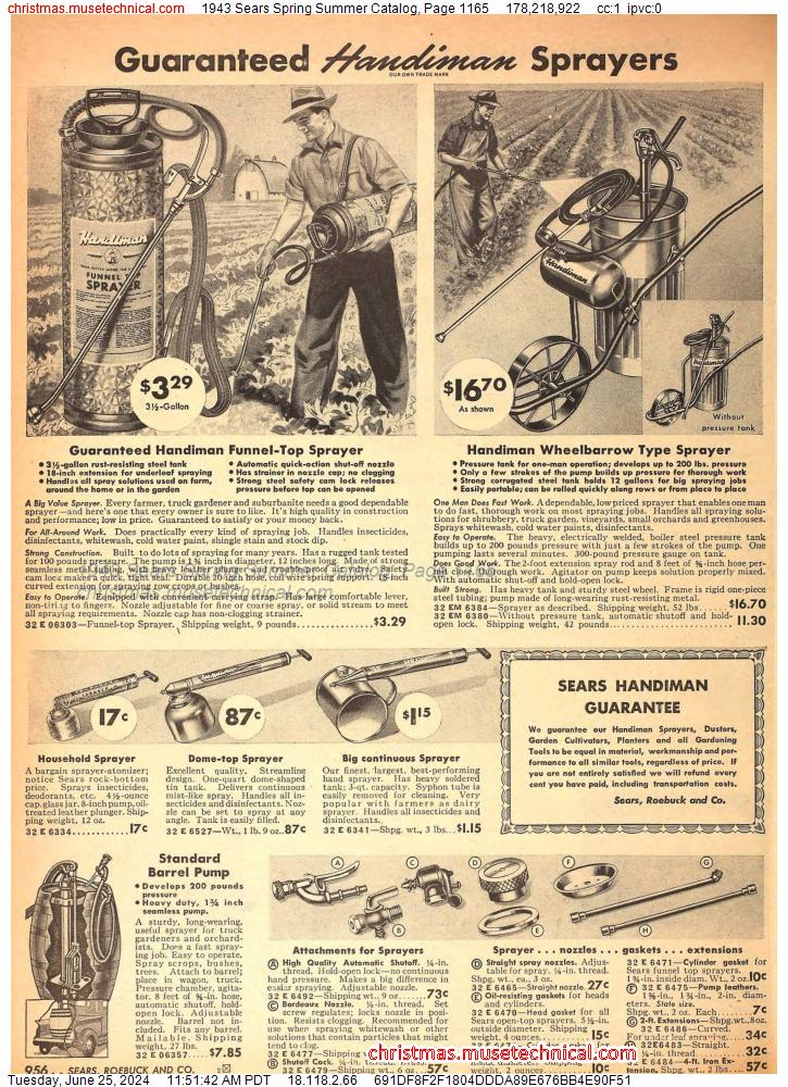 1943 Sears Spring Summer Catalog, Page 1165