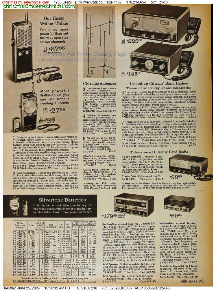 1965 Sears Fall Winter Catalog, Page 1487