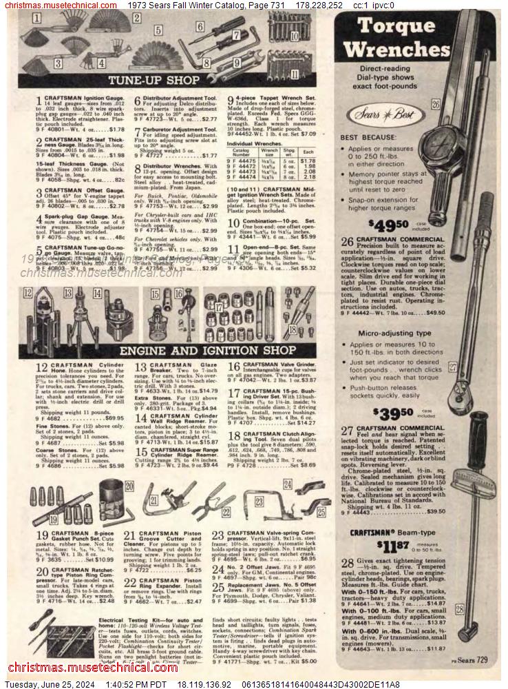 1973 Sears Fall Winter Catalog, Page 731