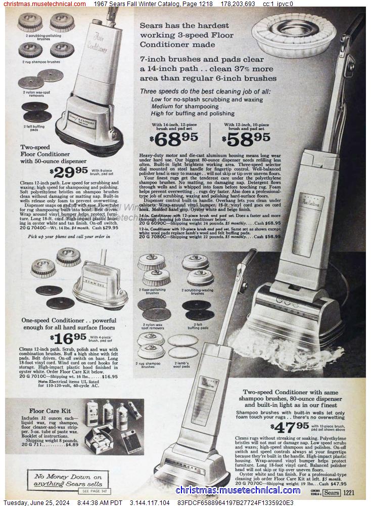 1967 Sears Fall Winter Catalog, Page 1218