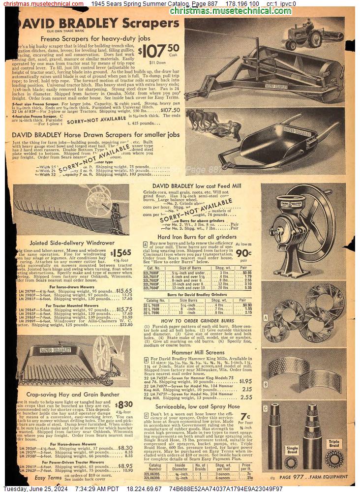 1945 Sears Spring Summer Catalog, Page 887