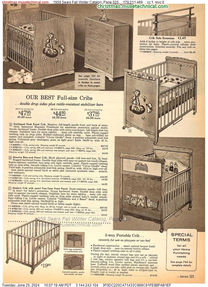 1959 Sears Fall Winter Catalog, Page 525