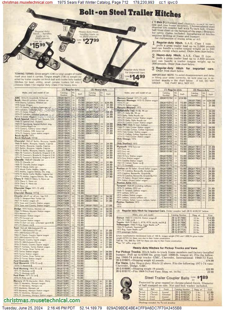 1975 Sears Fall Winter Catalog, Page 712