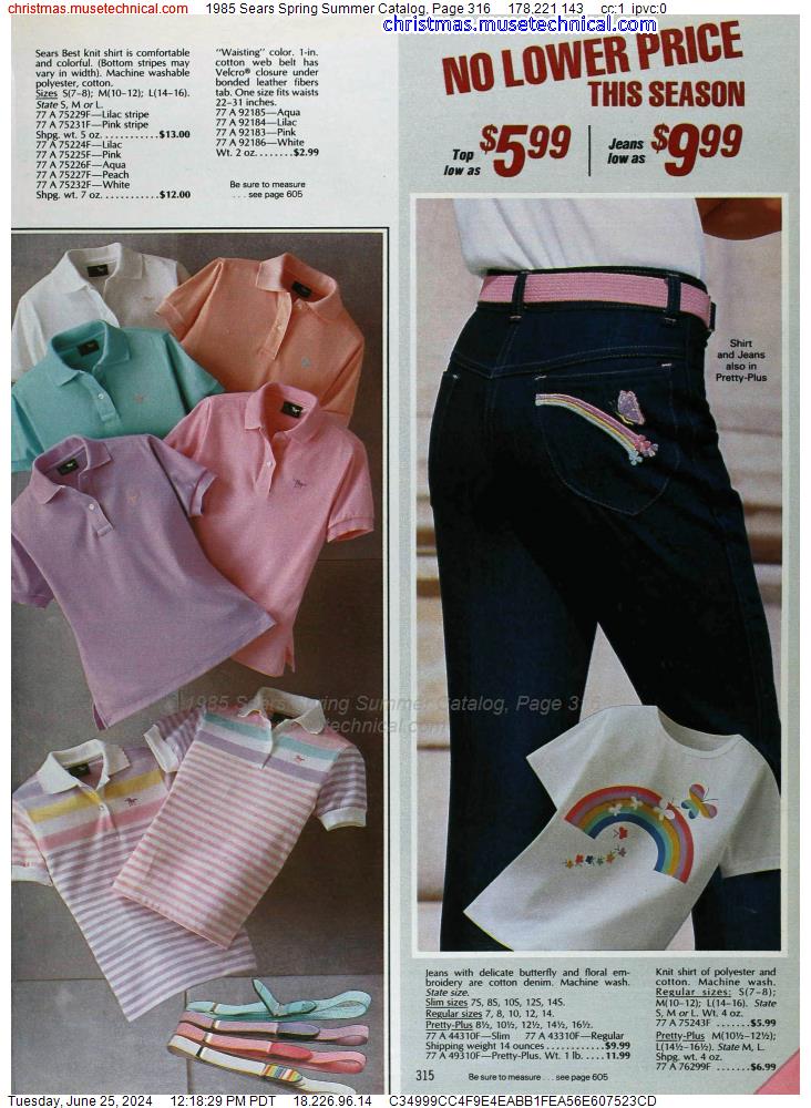 1985 Sears Spring Summer Catalog, Page 316