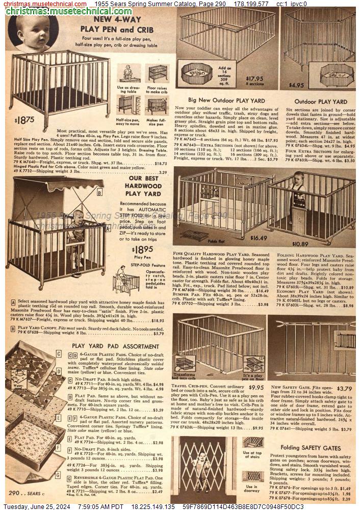 1955 Sears Spring Summer Catalog, Page 290
