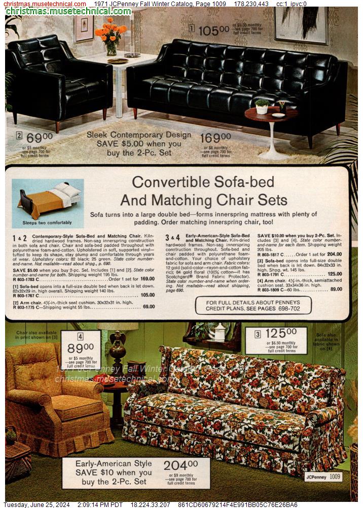 1971 JCPenney Fall Winter Catalog, Page 1009