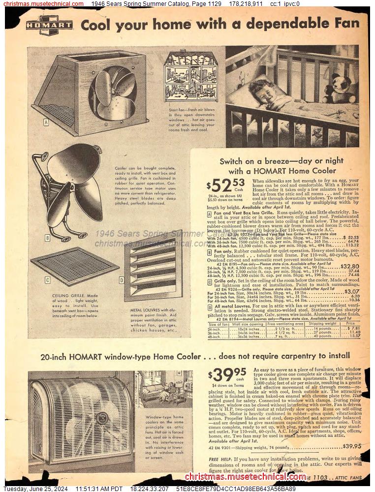 1946 Sears Spring Summer Catalog, Page 1129