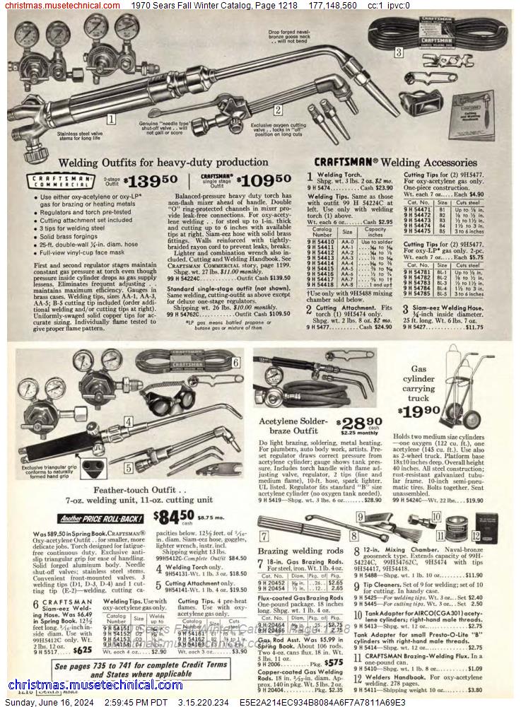 1970 Sears Fall Winter Catalog, Page 1218