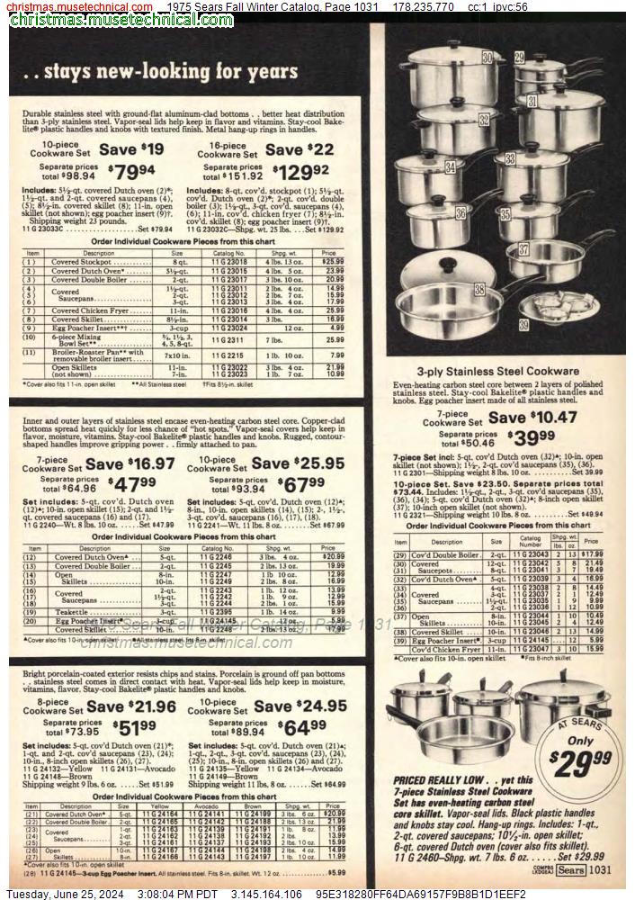 1975 Sears Fall Winter Catalog, Page 1031