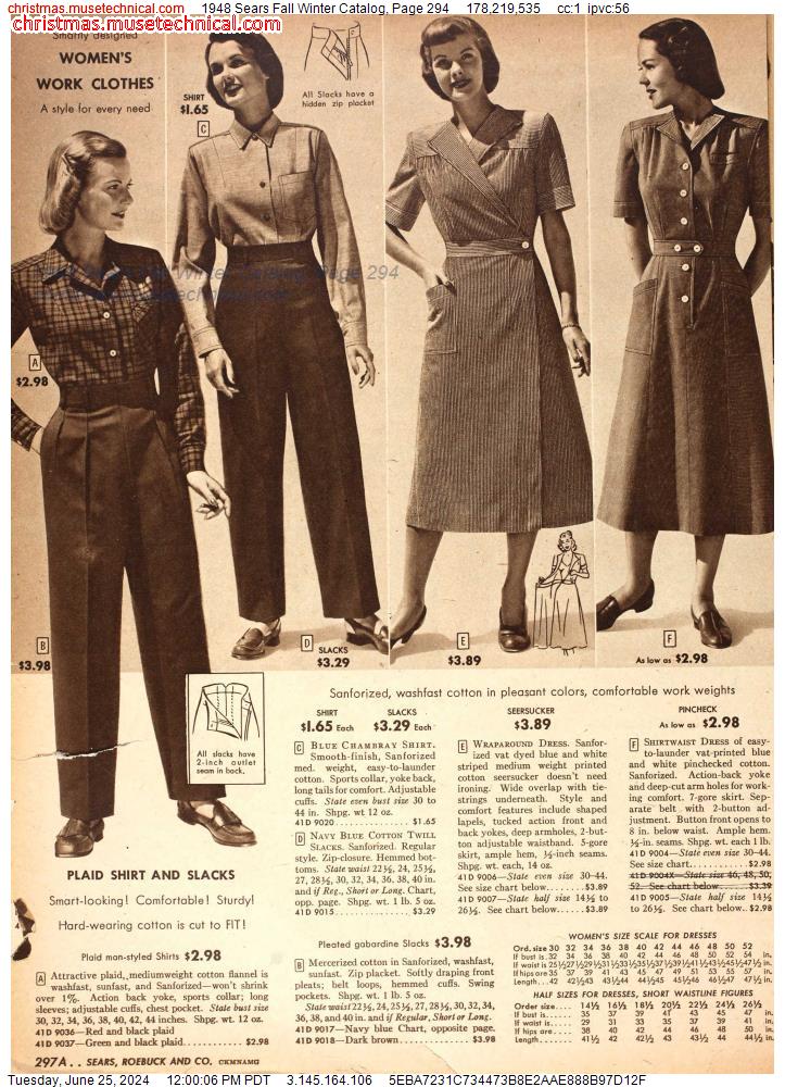 1948 Sears Fall Winter Catalog, Page 294