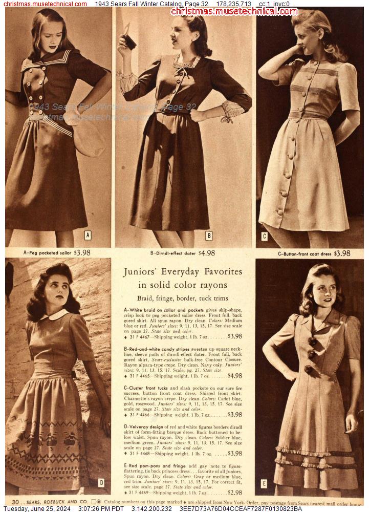 1943 Sears Fall Winter Catalog, Page 32