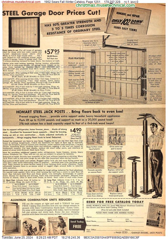 1952 Sears Fall Winter Catalog, Page 1251