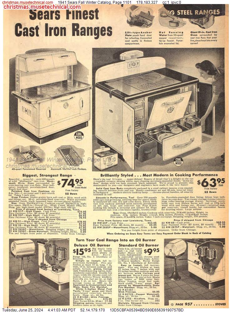 1941 Sears Fall Winter Catalog, Page 1101