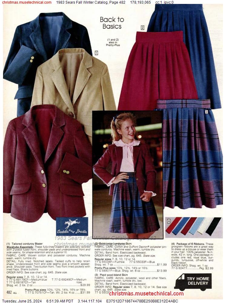 1983 Sears Fall Winter Catalog, Page 482