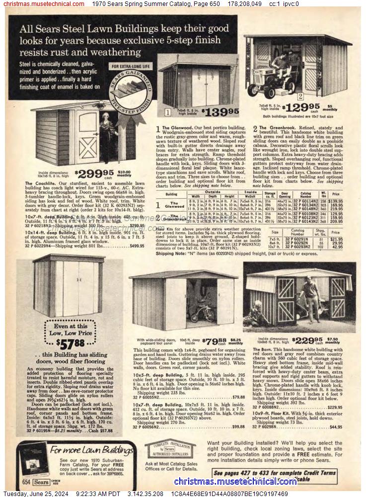 1970 Sears Spring Summer Catalog, Page 650