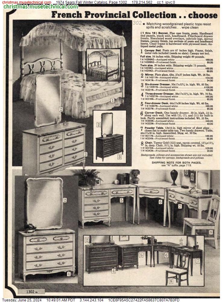 1974 Sears Fall Winter Catalog, Page 1302