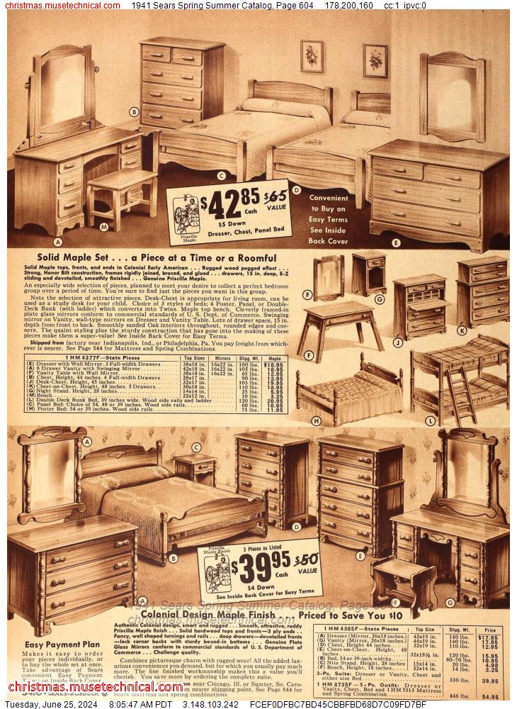 1941 Sears Spring Summer Catalog, Page 604