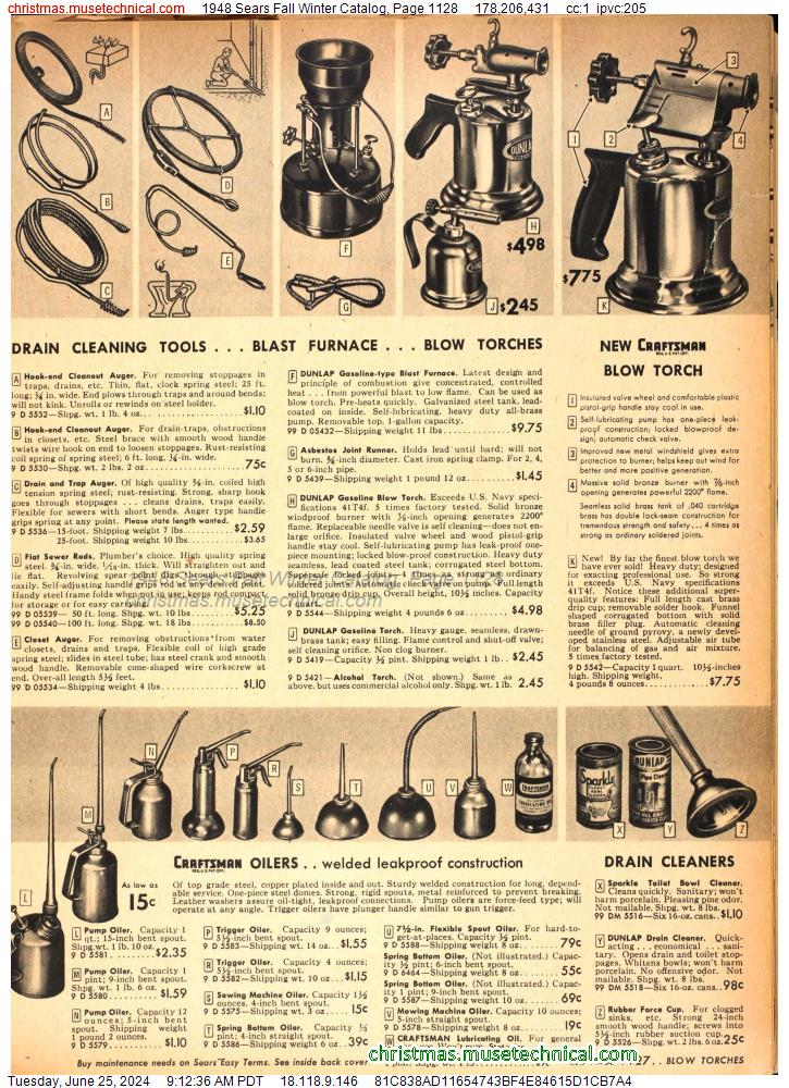 1948 Sears Fall Winter Catalog, Page 1128