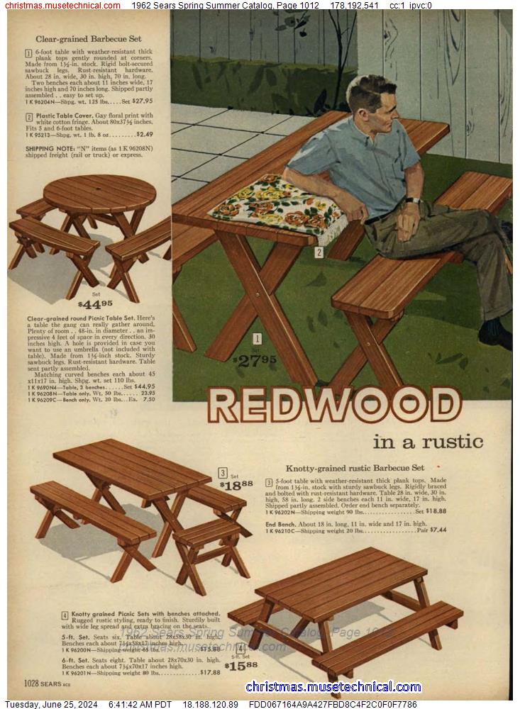 1962 Sears Spring Summer Catalog, Page 1012