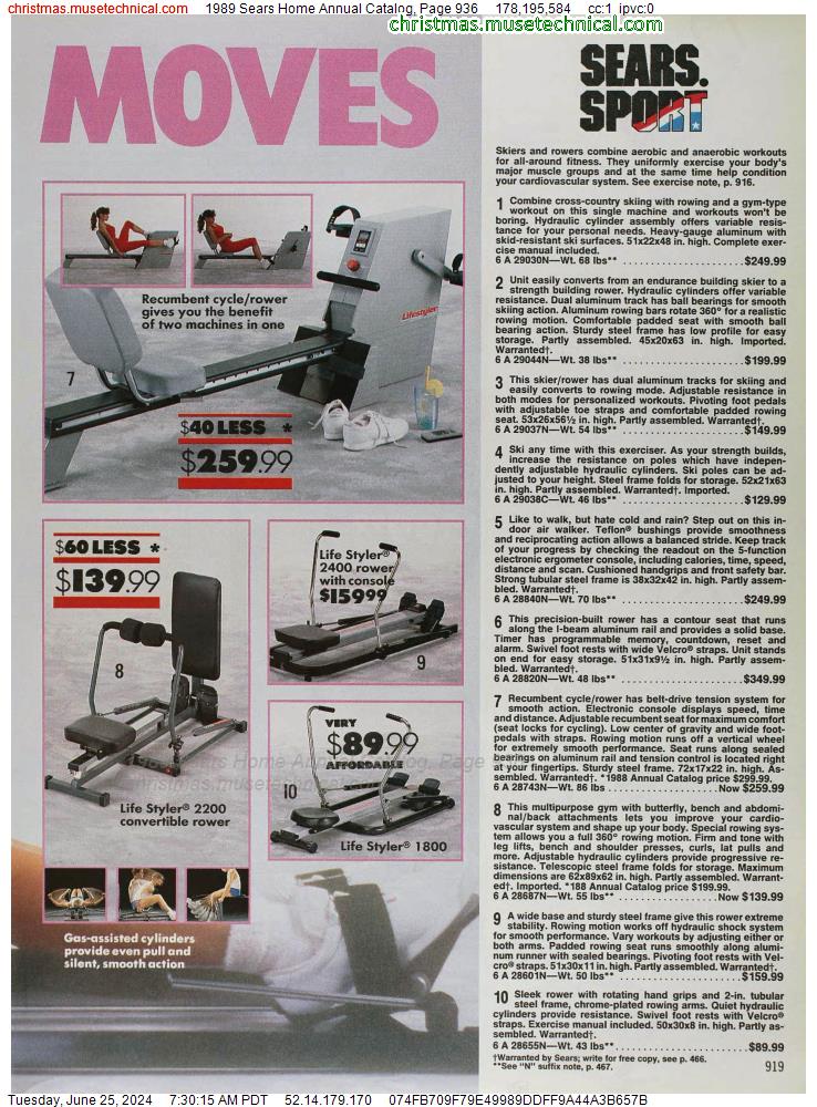 1989 Sears Home Annual Catalog, Page 936