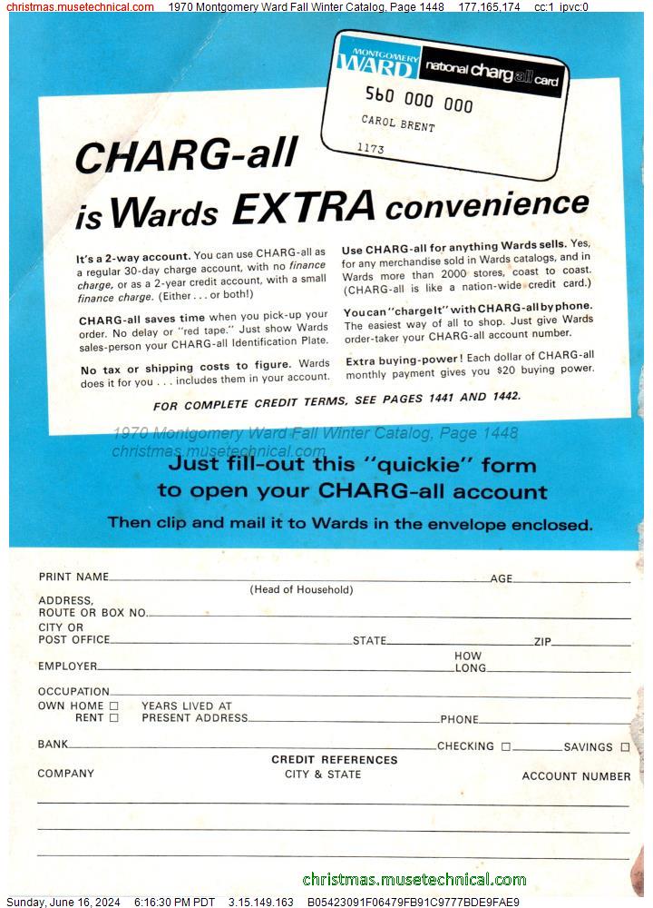 1970 Montgomery Ward Fall Winter Catalog, Page 1448