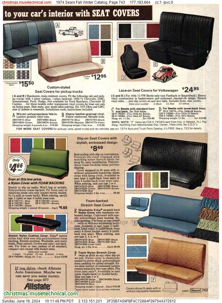 1974 Sears Fall Winter Catalog, Page 743