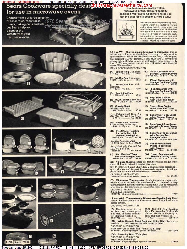 1978 Sears Fall Winter Catalog, Page 1194