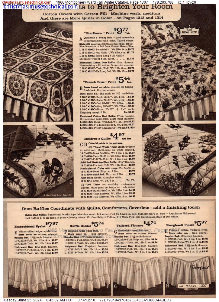 1966 Montgomery Ward Fall Winter Catalog, Page 1307